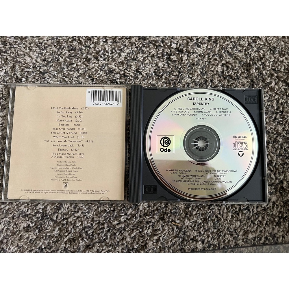 Carole King Tapestry CD 1986 Reissue Ode Records EK 34946 Soft Rock Pop Classic - Picture 3 of 3